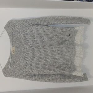 Gray Hollister sweater with lace Size S